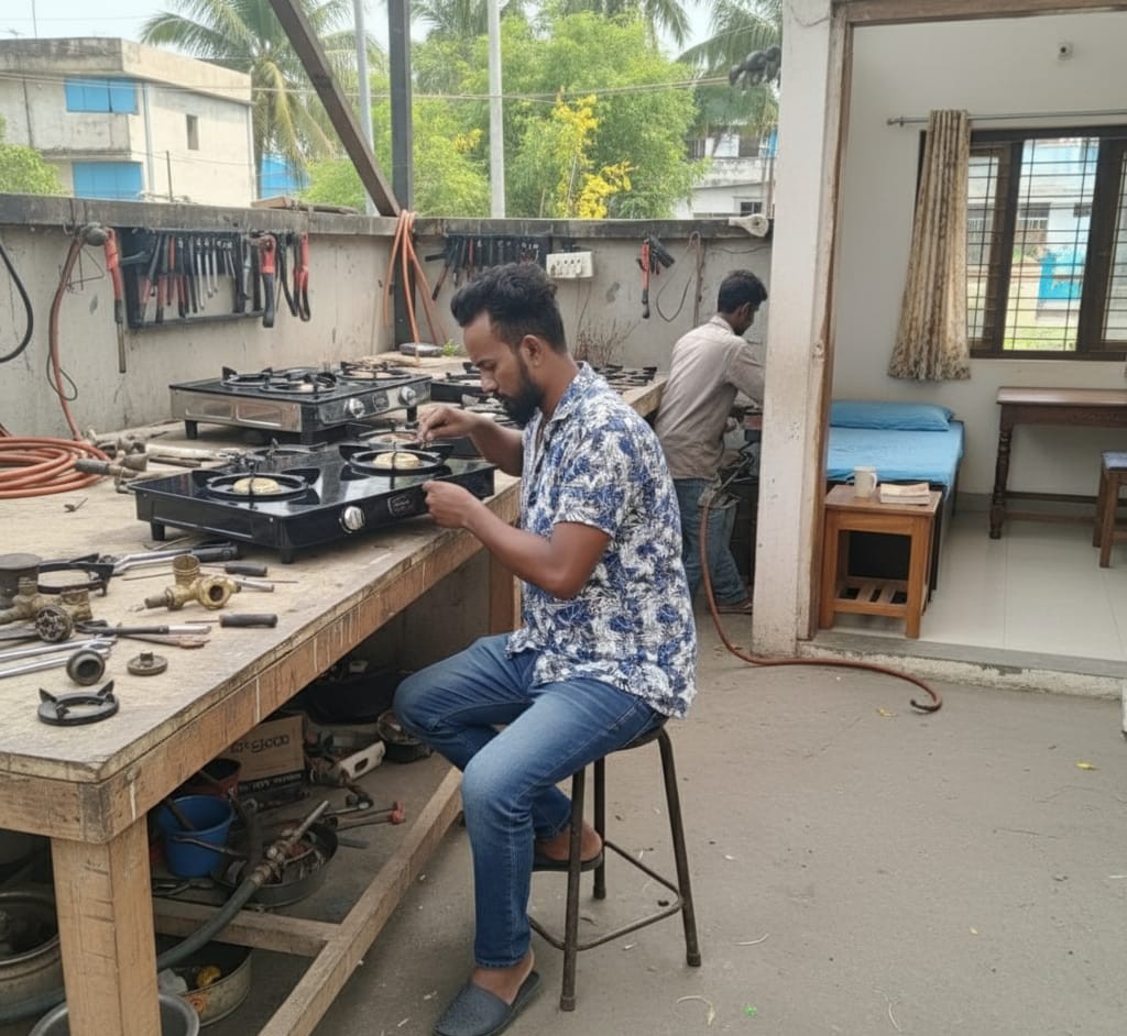 Professional gas stove work