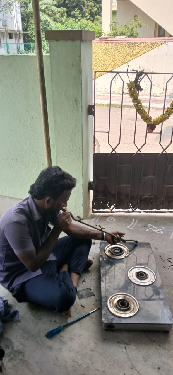 Professional gas stove work